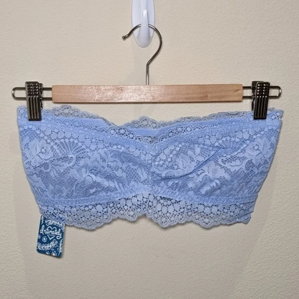 NWT Free People Lacey Looks Bandeau Light Blue - Picture 3 of 7